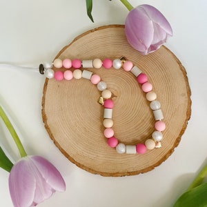 EM-Ceramic Antitick Dog Collar | Handcrafted with EM-Ceramic Pipes and Silicone Beads - Rose
