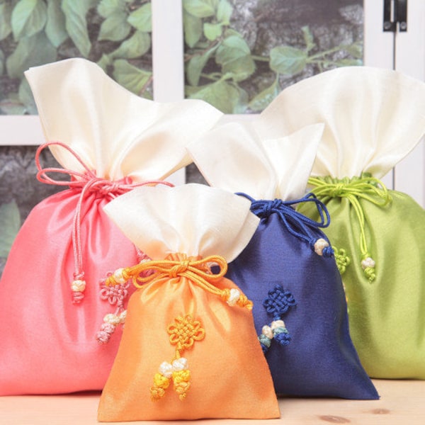 2-SET) Korean Traditional Pouch, Korean Lucky Pouch for Dol, 1st Birthday, jewelry/coin/cosmetic pouch