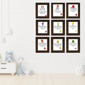 Fruit of the spirit wall art kids/ Galatians 5:22-23/ Fruits of the Spirit Prints / Bible Verse Print/Bible Art/ for nursery/ Sunday school