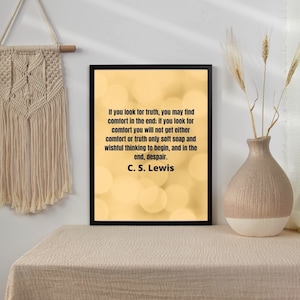 CS Lewis quote| Brainy Quote| CS Lewis quote wall art| CS Lewis quote art| digital download printable | Quotes About life