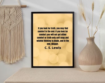 CS Lewis Quote Art | Inspirational Life Quotes Print (Digital Download)