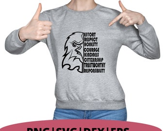 Eagle Maskot SVG | High School Spirit, Fotbollsklippfil (Digital Nedladdning)