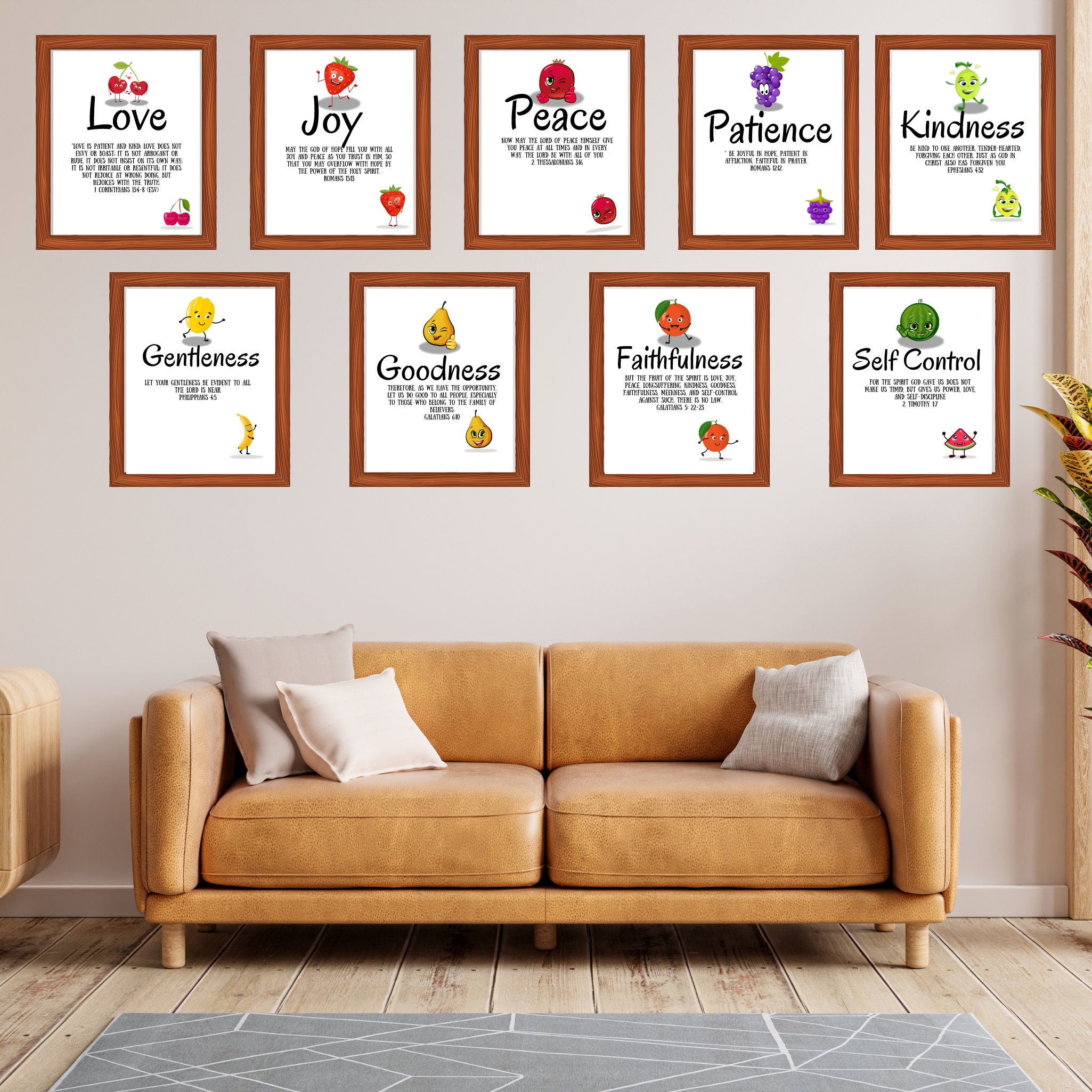 Fruit of the Spirit Wall Art Kids/ Galatians 5:22-23/ Fruits of the ...