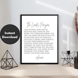 The Lord's Prayer| Our Father Prayer | Bible Verse Home Décor| Printable Scripture| Printable Bible Quote Wall art| Digital Download.