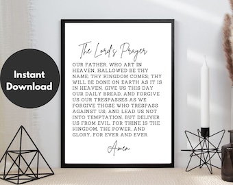 The Lord's Prayer Printable | Bible Verse Wall Art (Digital Download)