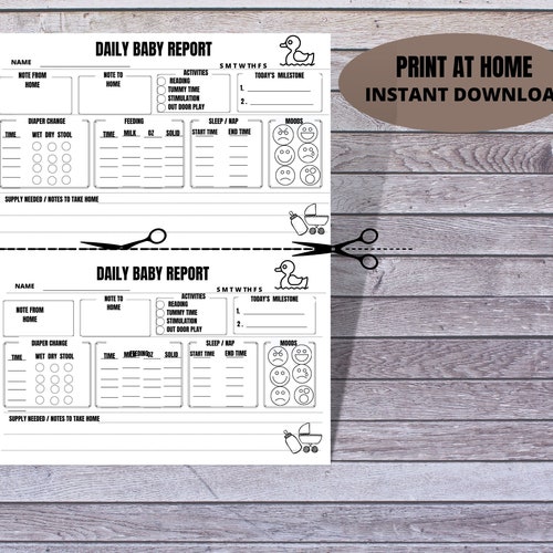 Infant Daily Log - Etsy