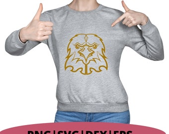 Eagle maskot SVG | Fotboll Clipart för gymnasiet (digital nedladdning)