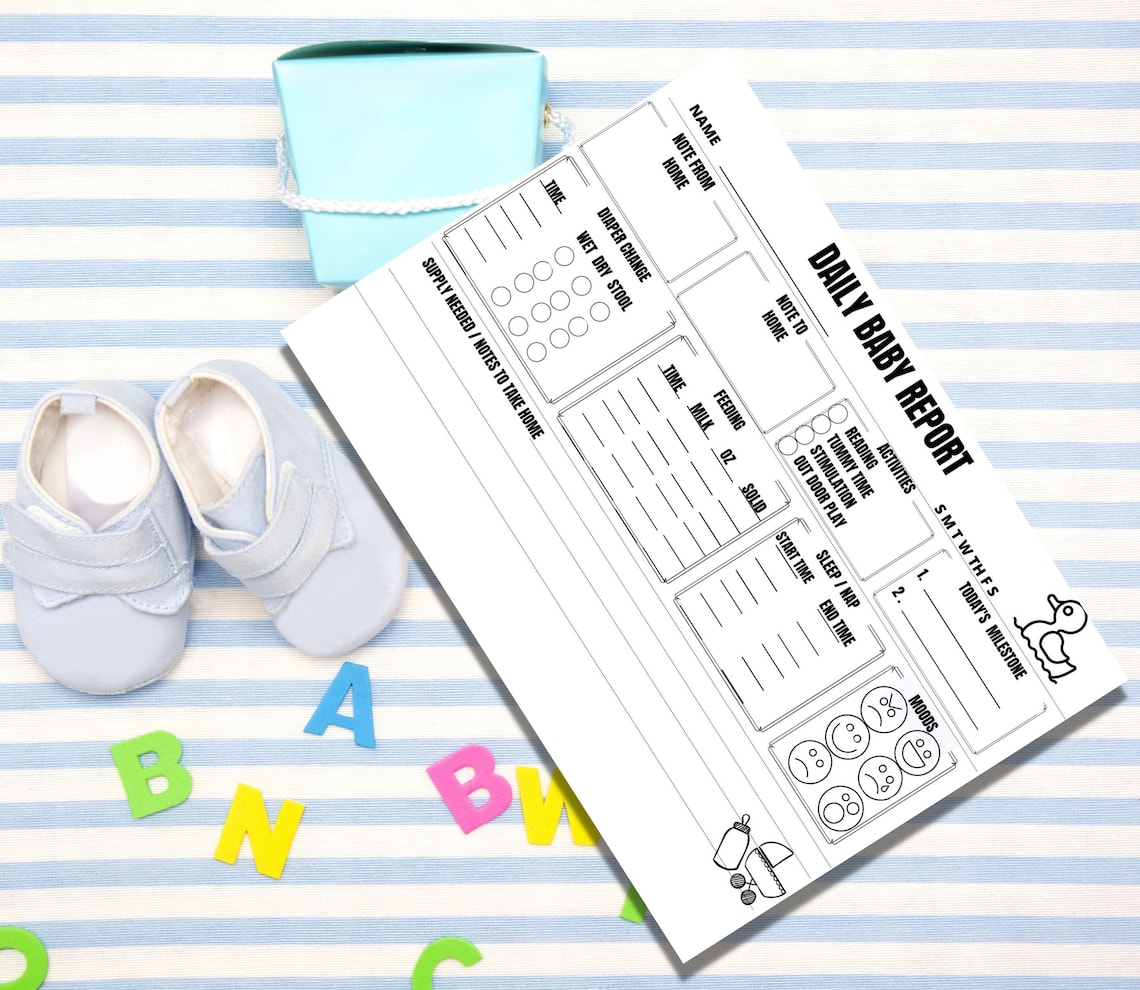 Infant Daily Log Printable Nanny Log daily Infant Care Sheet Caregiver
