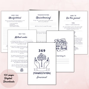 Printable| Manifestation Journal, Law of attraction Journal, Gratitude Journal, Self-help Journal Digital download PDF