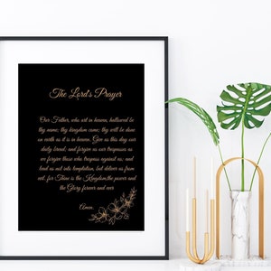 The Lord&#39;s Prayer| Our Father Prayer Print | Printable Scripture Poster| Bible Quote wall art Prints | Christian home décor gift.