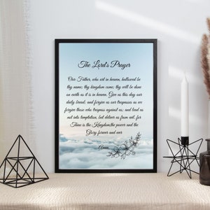 The Lord&#39;s Prayer| Our Father Prayer Print | Printable Scripture Poster| Bible Quote wall art Prints | Christian home décor gift.