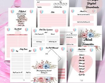 Diario de embarazo imprimible / Insertos para Happy Planner (Descarga digital)