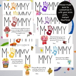 Birth Month Flower Hand Print| Mother's Day Last Minute Printable DIY  Art Gift from Kids| Toddler|Keepsake Craft, Gift for Mom|Bundle