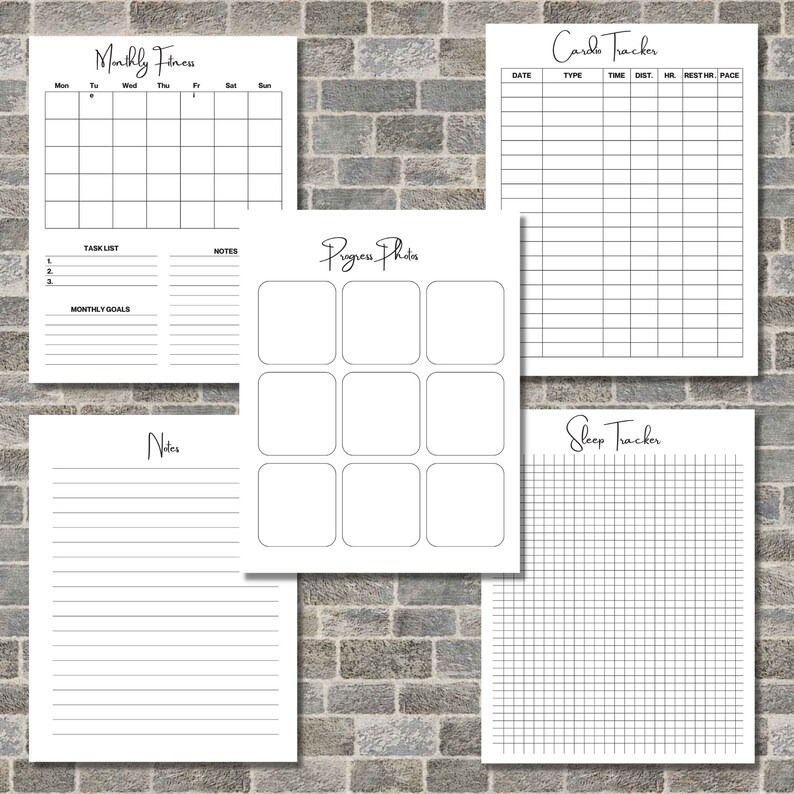 Fitness Planner Printable Bundle | Workout & Meal Tracker (digital ...