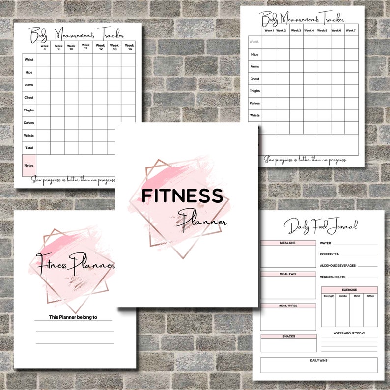 Fitness Planner Printable Bundle | Workout & Meal Tracker (digital ...