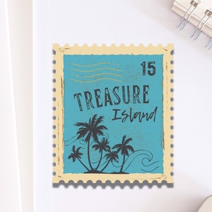 Treasure Island, Florida Souvenir Briefmarken-Aufkleber für Laptop | Beach Sommer Urlaub Einzigartige Aufkleber für Scrapbook