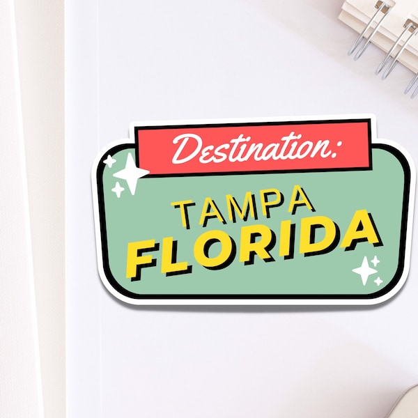 Tampa Florida Glossy Decal for Car | Souvenir Sticker from Tampa Bay, Fla. | Beach Vacation Water Bottle Sticker