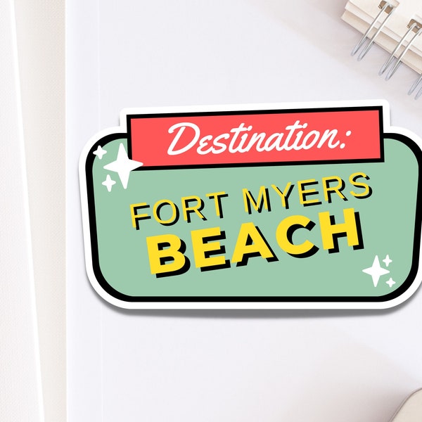 Fort Myers Beach Florida Decal for Car  | Souvenir Sticker from Florida West Coast Beaches