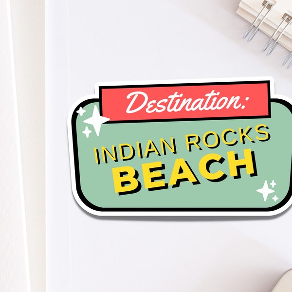 Indian Rocks Beach Decal for Car | Souvenir Sticker from Florida | Glossy Beach Vacation Water Bottle Sticker