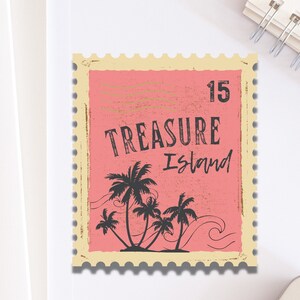 Treasure Island, Florida Souvenir Briefmarken-Aufkleber für Laptop | Beach Sommer Urlaub Einzigartige Aufkleber für Scrapbook