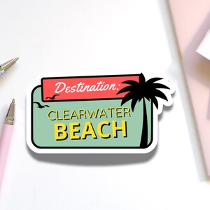 Adesivo Clearwater Beach per laptop / Adesivo souvenir da Clearwater Florida / Adesivo lucido per bottiglia d'acqua per vacanze al mare