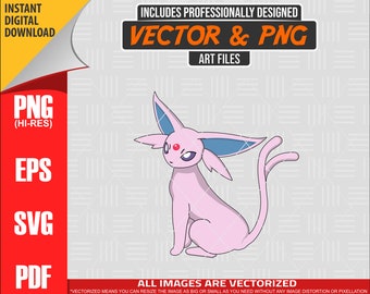 High Quality Pokemon Espeon SVG PNG 300 dpi Clipart #196