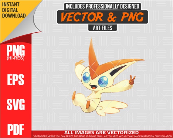 High Quality Pokemon Victini Svg Png 300 Dpi Clipart 494 Etsy
