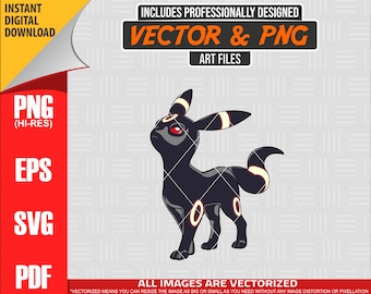 High Quality Pokemon Umbreon SVG PNG 300 dpi Clipart #197
