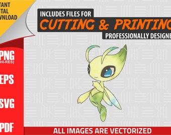 High Quality Pokemon Celebi SVG PNG 300 dpi Clipart #251