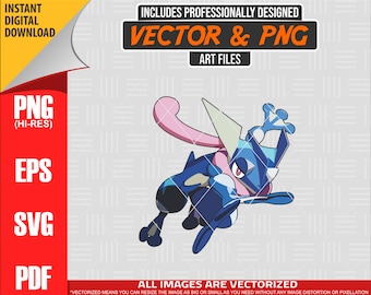高品質ポケモン ゲッコウガ SVG PNG 300 dpi クリップアート #658