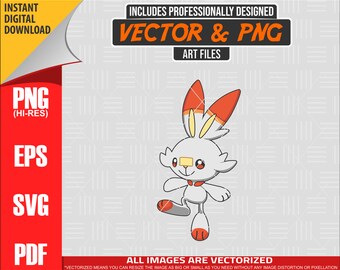 High Quality Pokemon Scorbunny SVG PNG 300 dpi Clipart #813