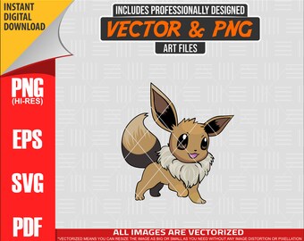 高品質のポケモン イーブイ SVG PNG 300 dpi クリップアート #133
