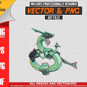 Pokémon de haute qualité Rayquaza SVG PNG 300 dpi Clipart #384