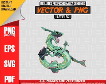 High Quality Pokemon Rayquaza SVG PNG 300 dpi Clipart #384
