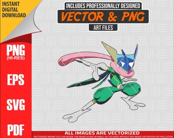 High Quality Pokemon Greninja Holoware SVG PNG 300 dpi Clipart #658