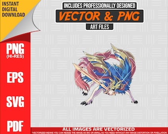 High Quality Pokemon Zacian Crowned SVG PNG 300 dpi Clipart #888
