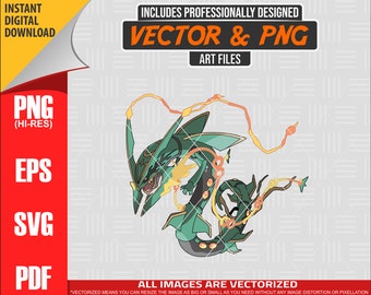 High Quality Pokemon Mega Rayquaza SVG PNG 300 dpi Clipart #384