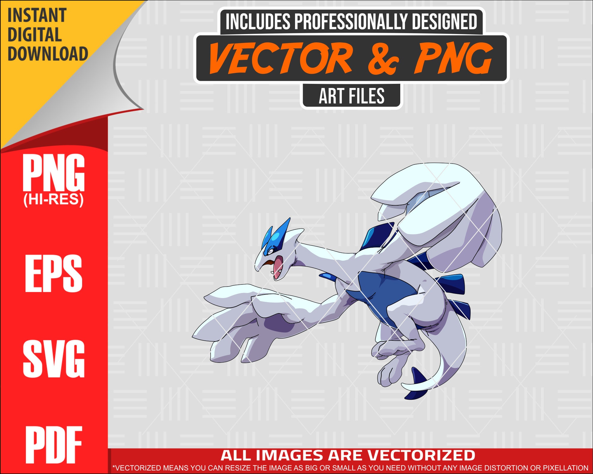 High Quality Pokemon Lugia SVG PNG 300 Dpi Clipart 249 