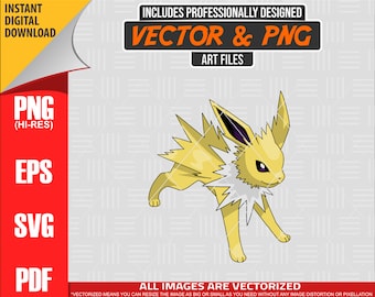 High Quality Pokemon Jolteon SVG PDF 300 dpi Clipart #135