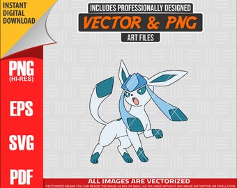 High Quality Pokemon Glaceon SVG PNG 300 dpi Clipart #471