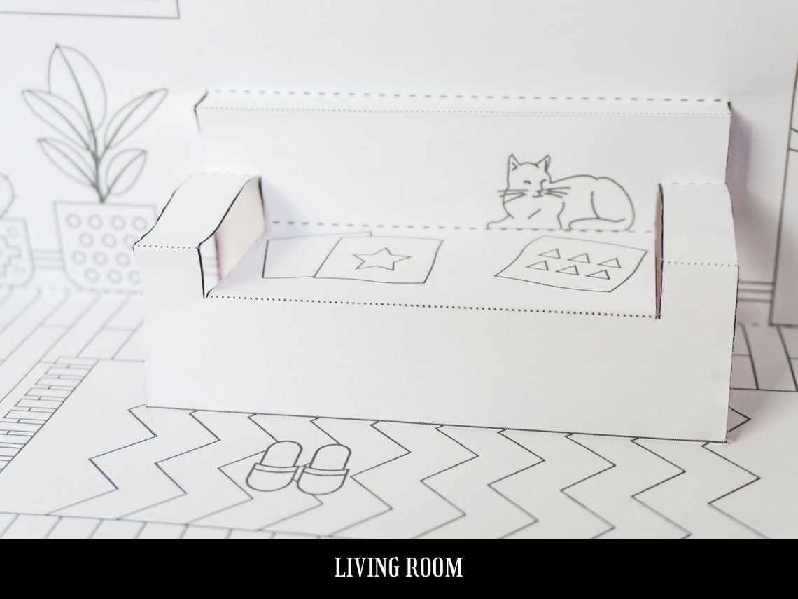 Printable Paper Dollhouse Template Doll House Girl Toys Etsy Canada