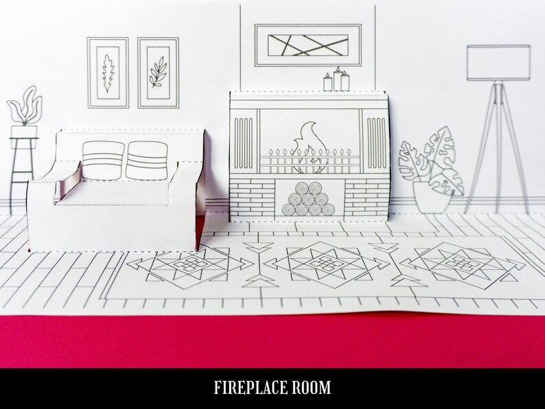 Printable Paper Dollhouse Template Doll House Girl Toys - Etsy