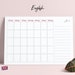 ELEGANT PLANNER / Printable Monthly Blank Calendar / - Etsy