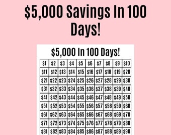100days savings challenge 長方形 即購入OK 100 Envelope 25K Savings Challenge, Printable A6 25000