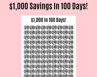10,000 Money Saving Challenge Printable / Save 10,000 in 100 Days ...