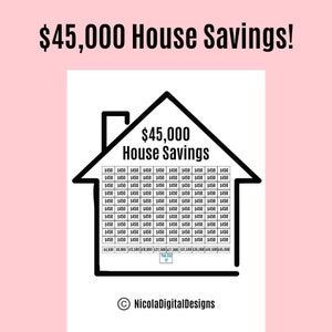 45,000 House Savings Tracker / 45,000 Saving Challenge / House Savings Tracker / Savings Printable Planner / Goal Tracker