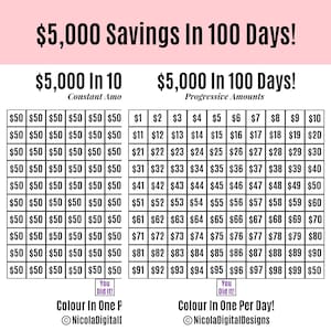 5 000 Money Saving Challenge Printable / 5 000 Saving Challenge 2 Pack 5 000 Money Saving Challenge Printable / 5 000 Saving Challenge 2 Pack