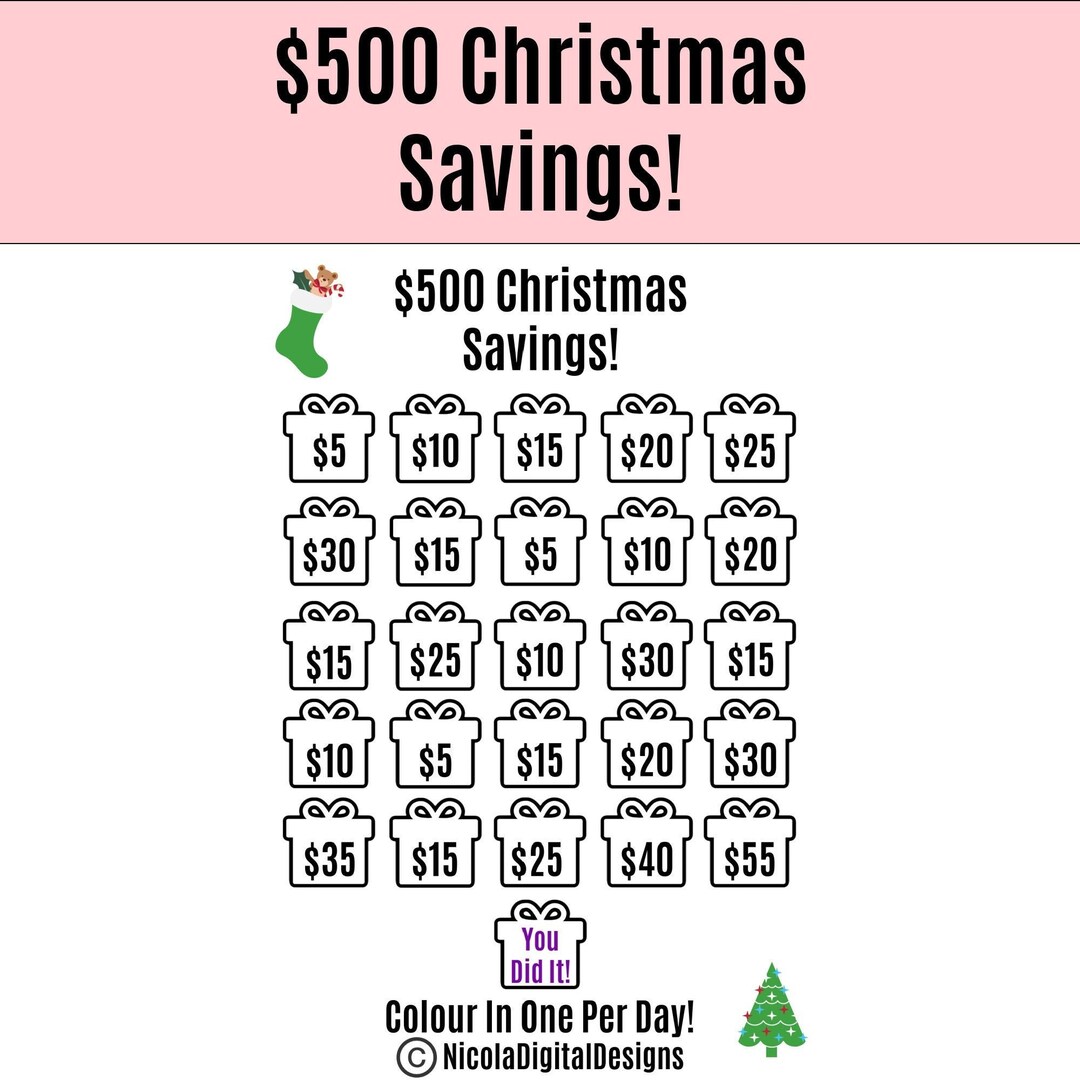 Christmas Savings Challenge,Money Saving Challenge,1000 Savings