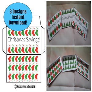 Christmas Saving Envelopes Printables / Saving Money Envelopes / Digital Download / Saving Challenge Envelopes / Cash Envelopes