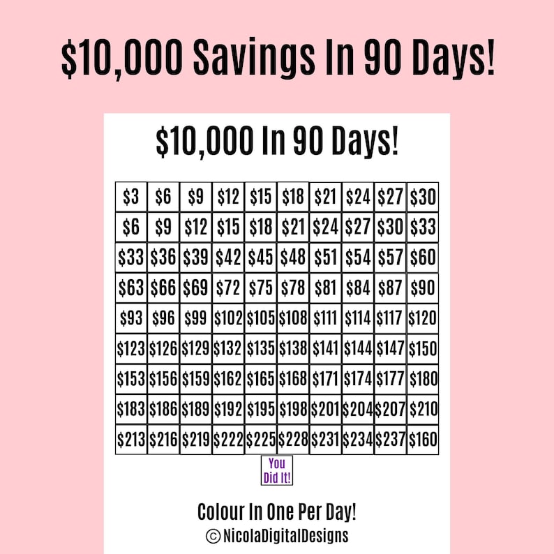 10000-money-saving-challenge-printable-save-10000-in-90-etsy